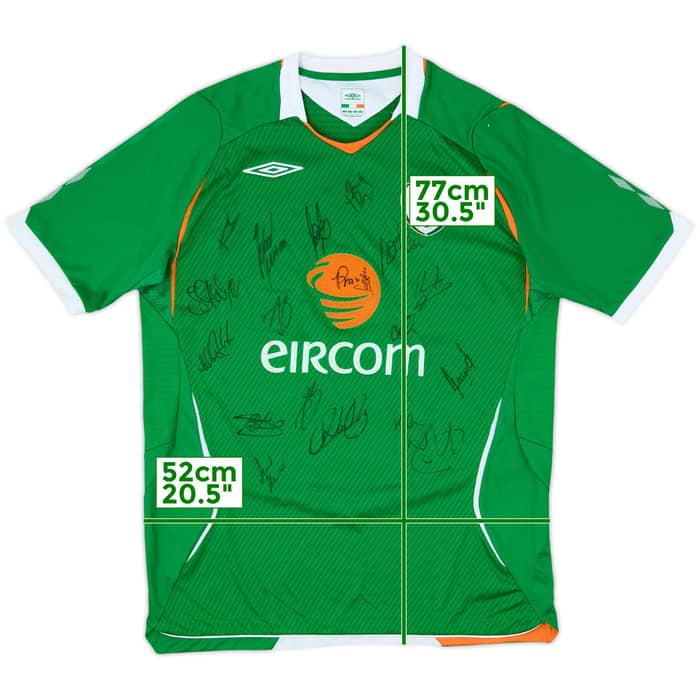 2008-10 Ireland Squad Signed Home Shirt - 8/10 - (L)