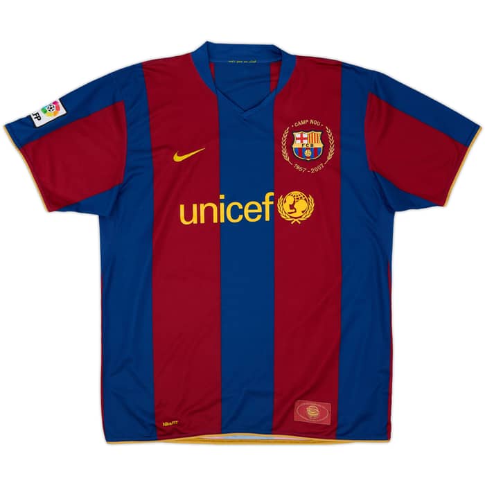 2007-08 Barcelona Home Shirt Ronaldinho #10 - 7/10 - (XL)