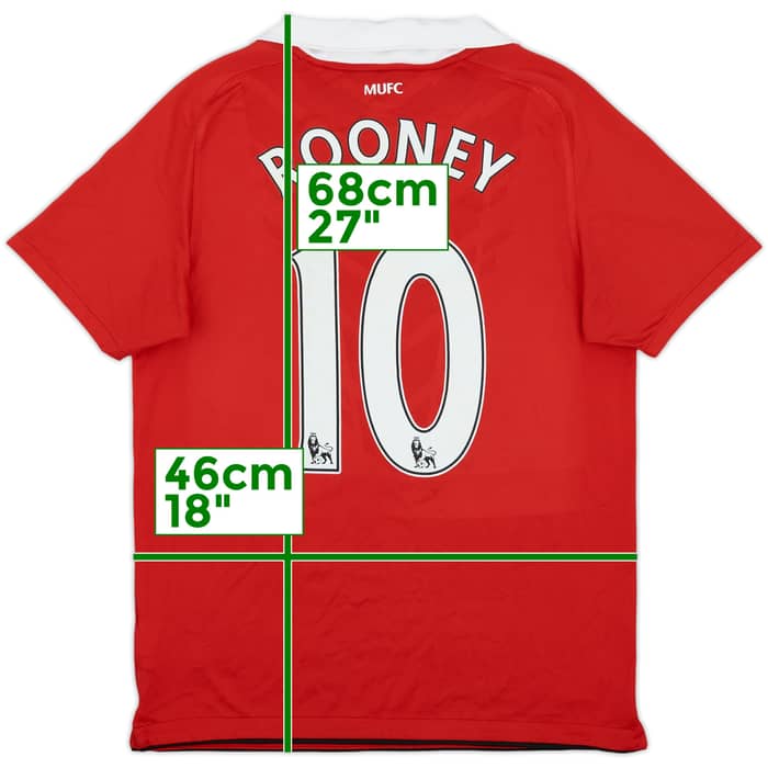 2010-11 Manchester United Home Shirt Rooney #10 - 6/10 - (XL.Boys)