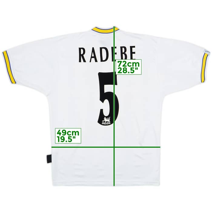 1996-98 Leeds United Home Shirt Radebe #5 - 7/10 - (S)