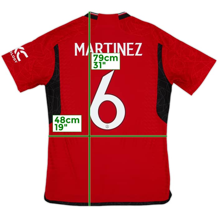 2023-24 Manchester United Authentic Home Shirt Martinez #6 - 10/10 - (M)