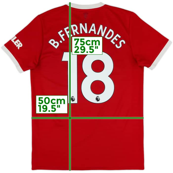 2021-22 Manchester United Home Shirt B.Fernandes #18 - 6/10 - (M)