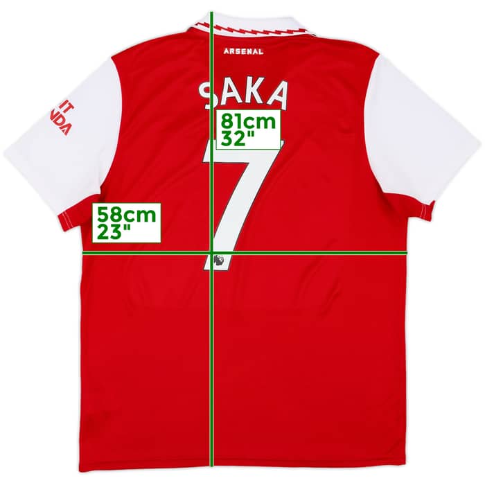 2022-23 Arsenal Home Shirt Saka #7 - 8/10 - (XL)