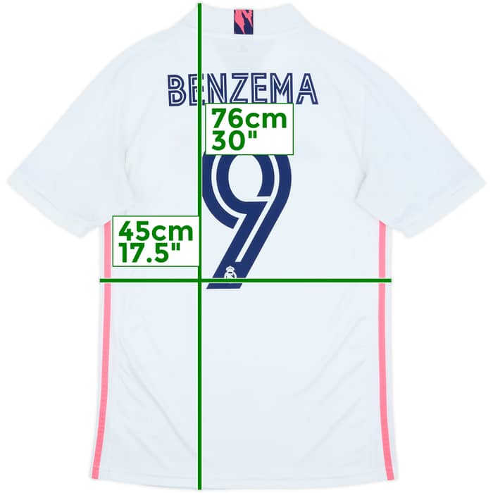 2020-21 Real Madrid Home Shirt Benzema #9 - 8/10 - (S)