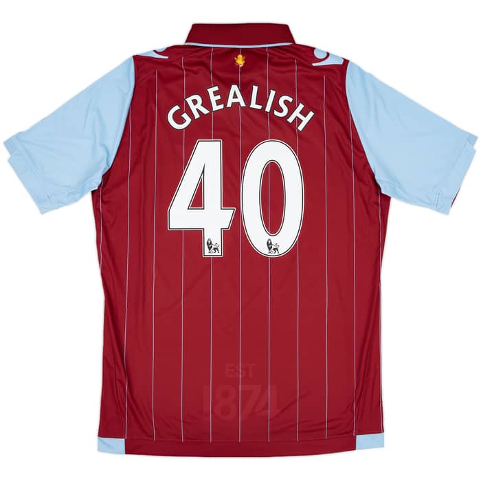 2014-15 Aston Villa Home Shirt Grealish #40 - 8/10 - (XL)