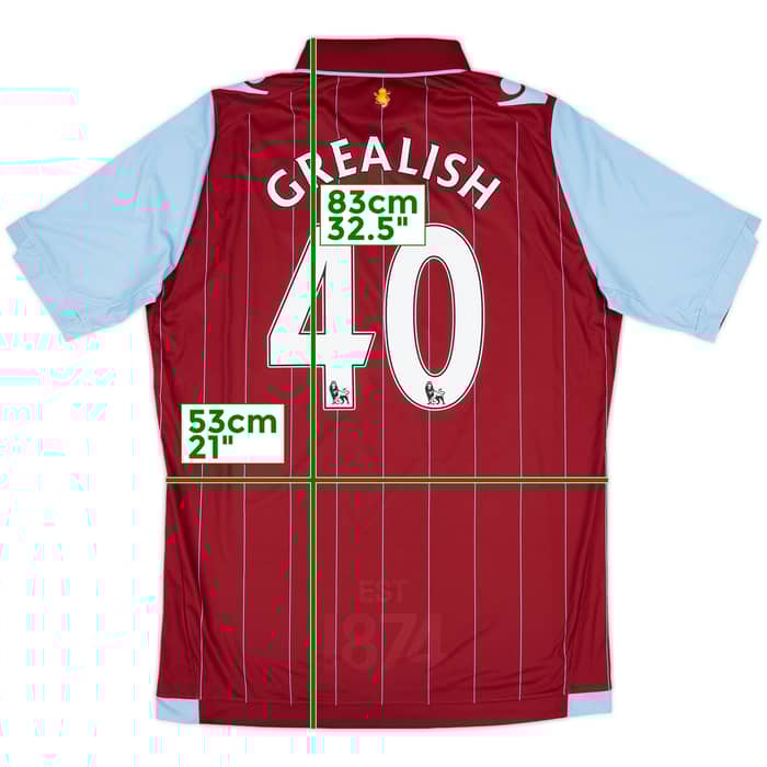 2014-15 Aston Villa Home Shirt Grealish #40 - 8/10 - (XL)