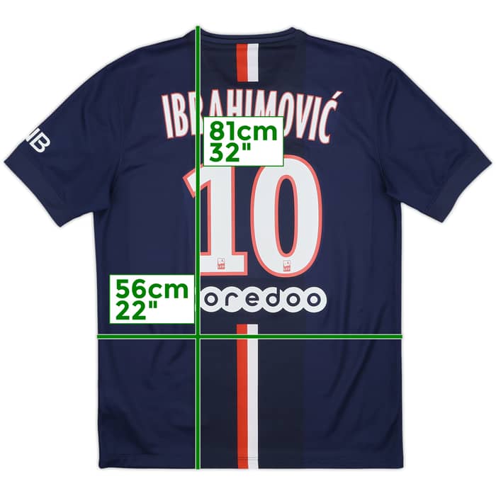 2014-15 Paris Saint-Germain Home Shirt Ibrahimovic #10 - 10/10 - (M)
