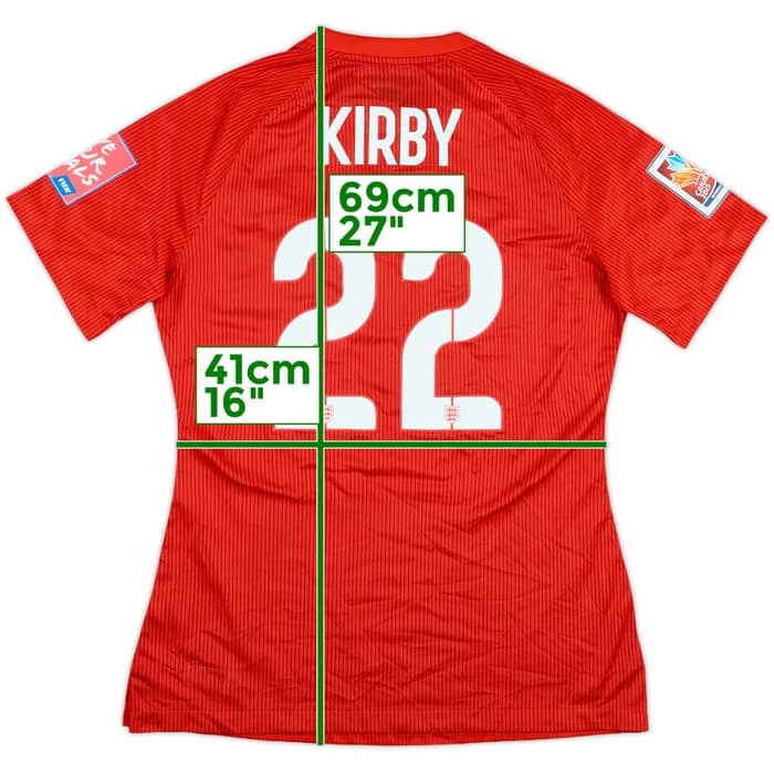 2015 England Women Match Issue Squad Signed FIFA World Cup Away Shirt Kirby #22