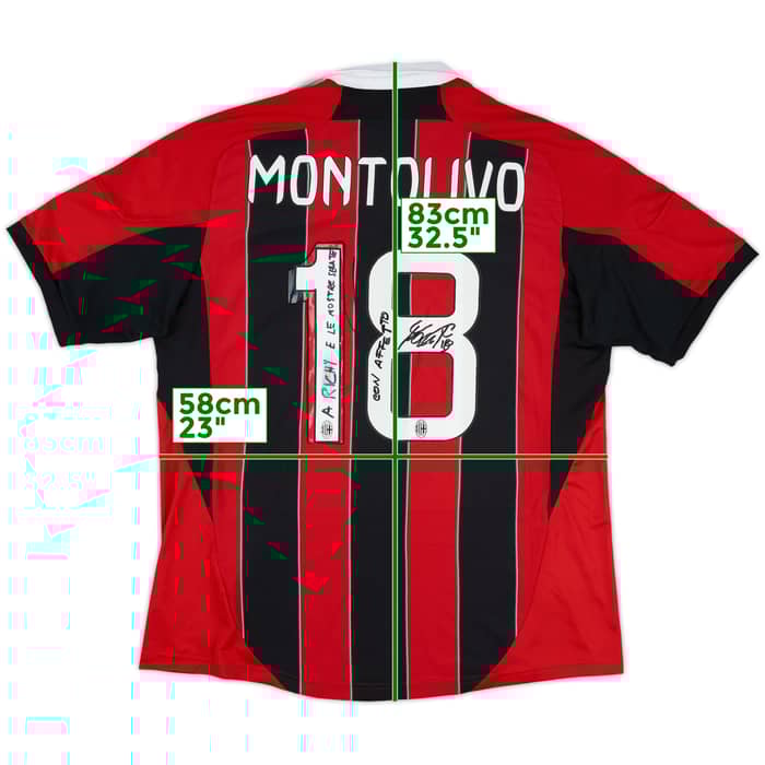 2012-13 AC Milan Signed Home Shirt Montolivo #18 - 4/10 - (XL)