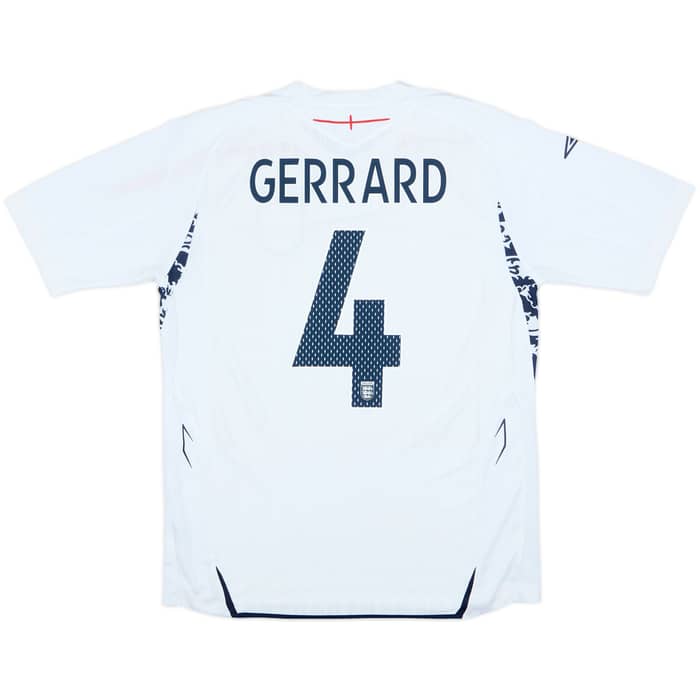 2007-09 England Home Shirt Gerrard #4 - 8/10 - (S)