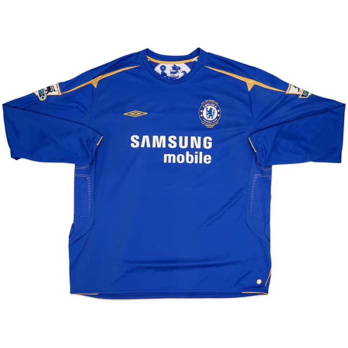 2005-06 Chelsea Centenary Home L/S Shirt Drogba #15 - 8/10 - (3XL)
