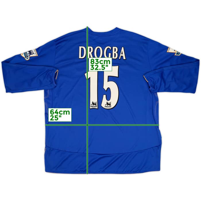 2005-06 Chelsea Centenary Home L/S Shirt Drogba #15 - 8/10 - (3XL)