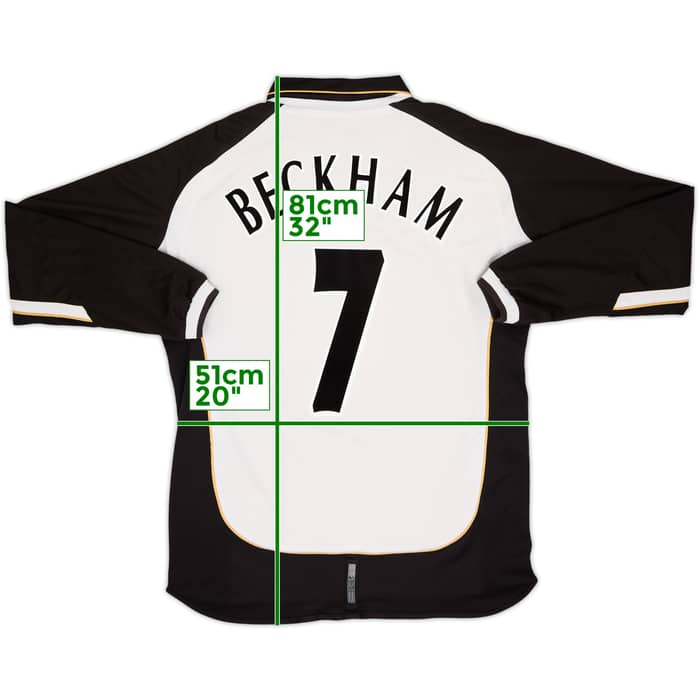 2001-02 Manchester United Centenary Away/Third L/S Shirt Beckham #7 - 9/10 - (XL)