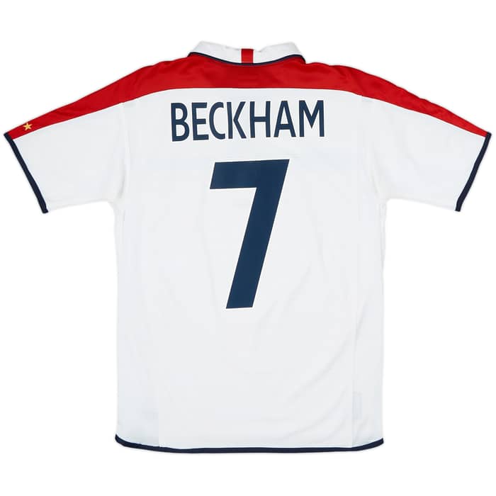 2003-05 England Home Shirt Beckham #7 - 9/10 - (XL.Boys)