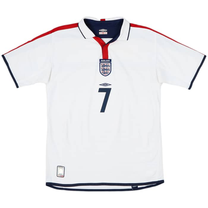 2003-05 England Home Shirt Beckham #7 - 9/10 - (XL.Boys)