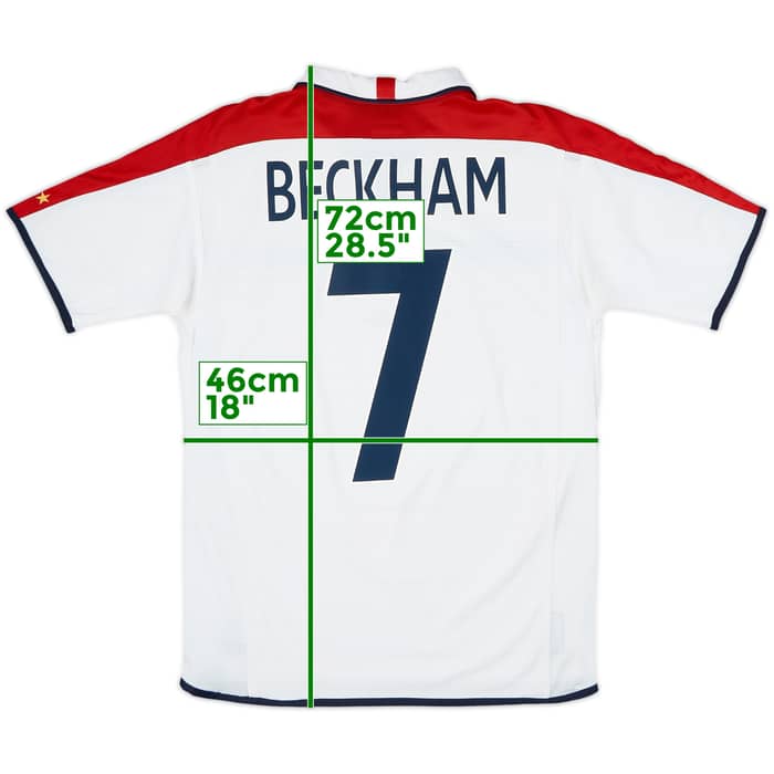 2003-05 England Home Shirt Beckham #7 - 9/10 - (XL.Boys)