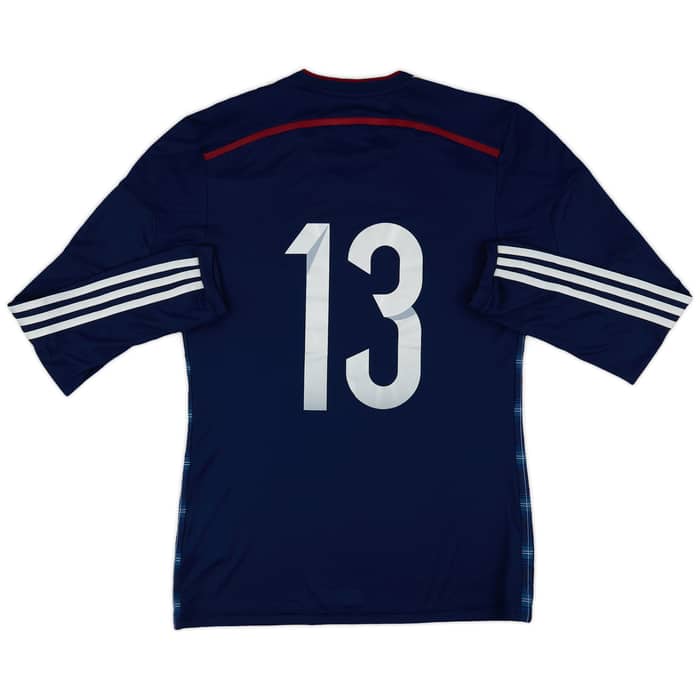 2014-15 Scotland Player Issue Home L/S Shirt #13 - 8/10 - (M)