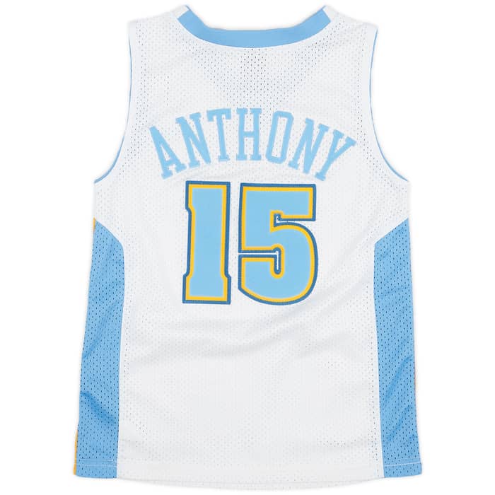 2003-04 Denver Nuggets Anthony #15 Nike Swingman Home Jersey - 8/10 - (S.Boys)