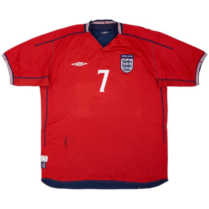 2002-04 England Away Shirt Beckham #7 - 5/10 - (XL)