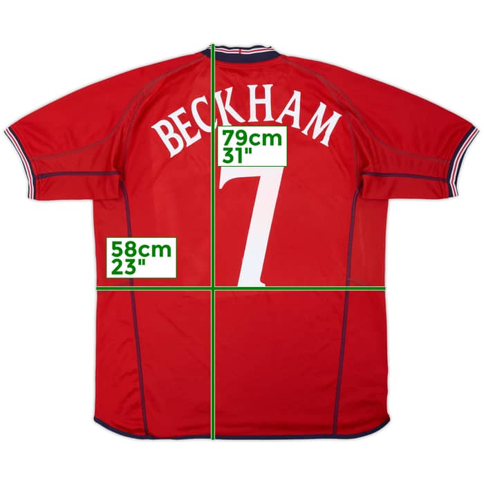 2002-04 England Away Shirt Beckham #7 - 5/10 - (XL)