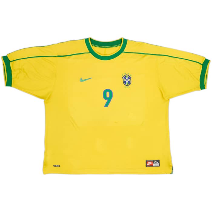 1998-00 Brazil Home Shirt Ronaldo #9 - 5/10 - (XL)