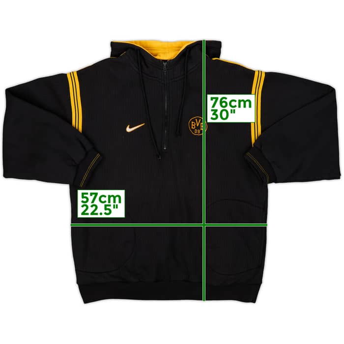 1998-00 Borussia Dortmund Nike 1/4 Zip Hooded Sweat Top - 8/10 - (M)