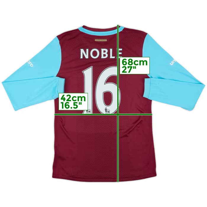 2015-16 West Ham 'Boleyn' Home L/S Shirt Noble #16 - 7/10 - (S)
