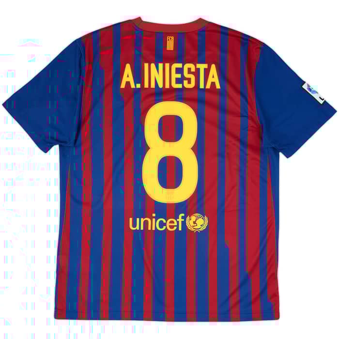 2011-12 Barcelona Home Shirt A.Iniesta #8 - 9/10 - (L)