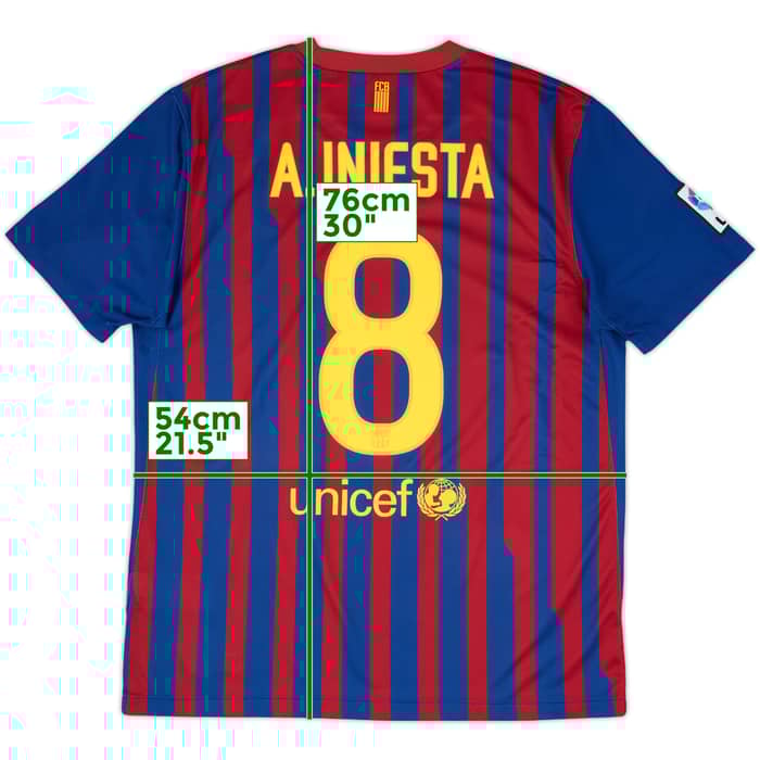 2011-12 Barcelona Home Shirt A.Iniesta #8 - 9/10 - (L)