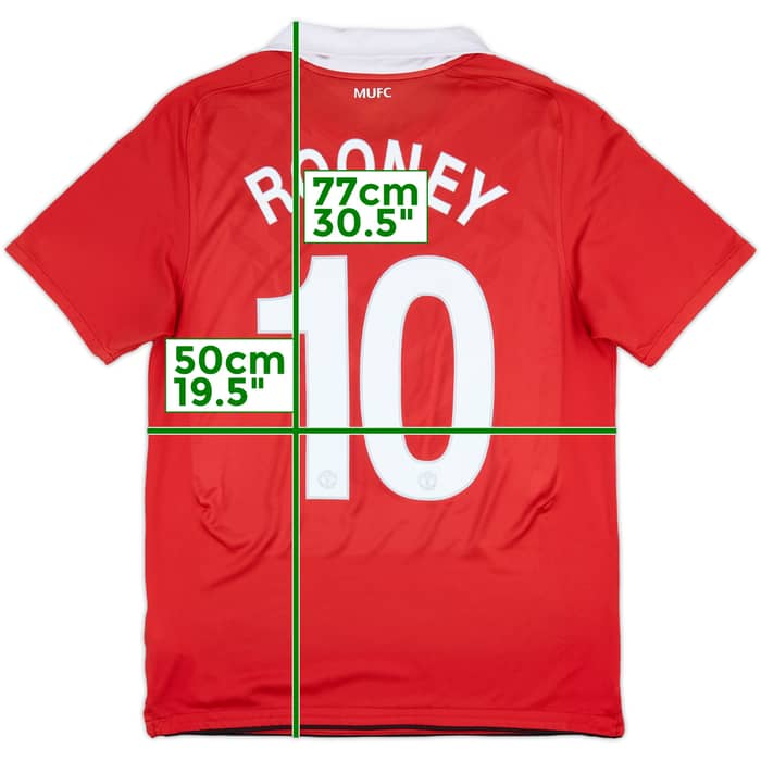 2010-11 Manchester United Home Shirt Rooney #10 - 6/10 - (M)