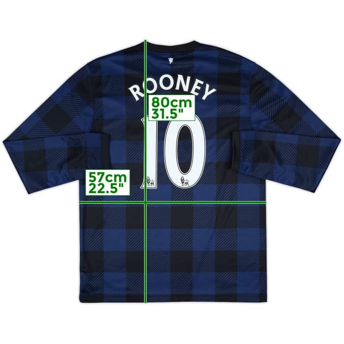 2013-14 Manchester United Away L/S Shirt Rooney #10 - 8/10 - (L)