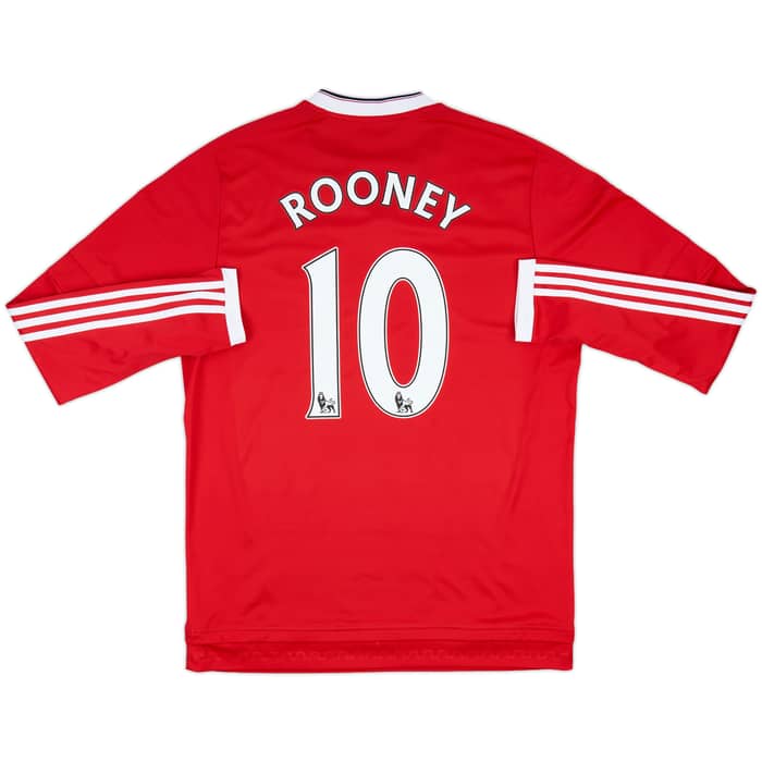 2015-16 Manchester United Home L/S Shirt Rooney #10 - 10/10 - (L)
