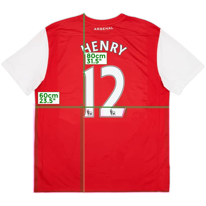 2011-12 Arsenal Home Shirt Henry #12 - 8/10 - (XL)