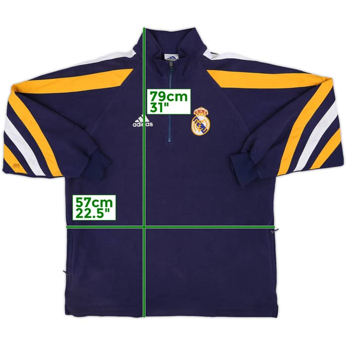 1998-99 Real Madrid adidas 1/4 Zip Fleece Top - 5/10 - (M)