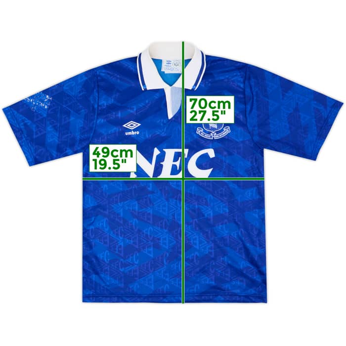 1991-93 Everton Home Shirt - 6/10 - (L)