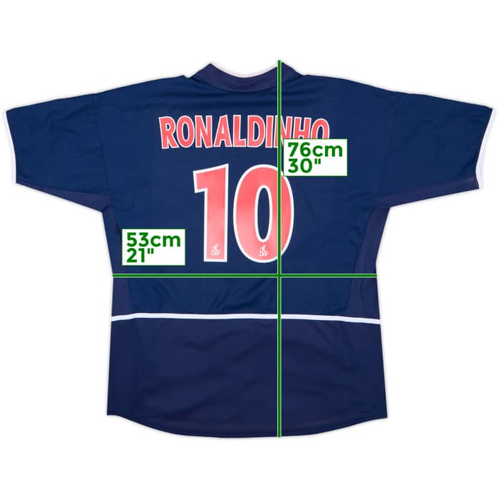 2002-03 Paris Saint-Germain Player Issue Home Shirt Ronaldinho #10 - 7/10 - (XL)