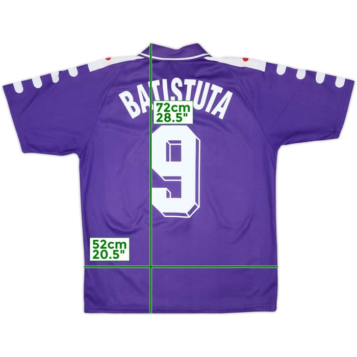 1998-99 Fiorentina Home Shirt Batistuta #9 - 8/10 - (M)