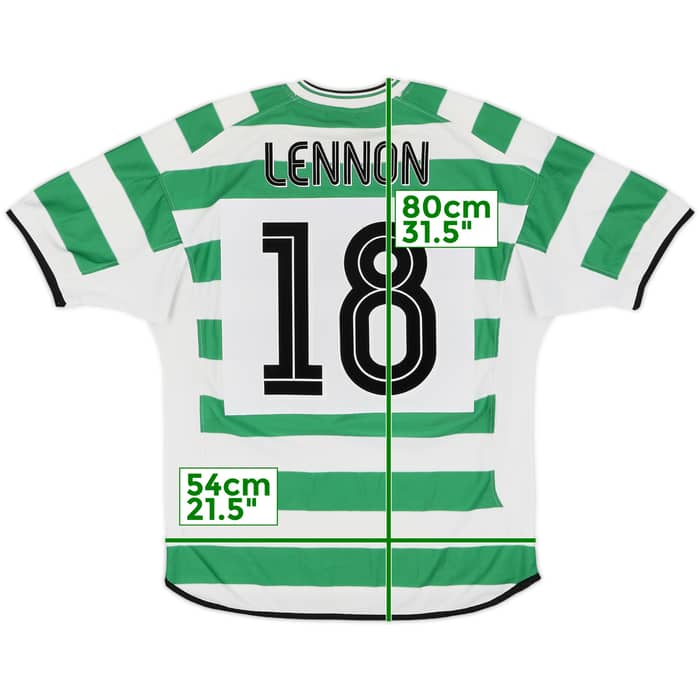 2001-03 Celtic Home Shirt Lennon #18 - 8/10 - (L)