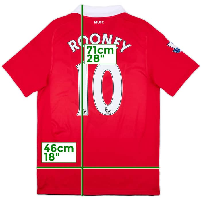 2010-11 Manchester United Home Shirt Rooney #10 - 9/10 - (M)