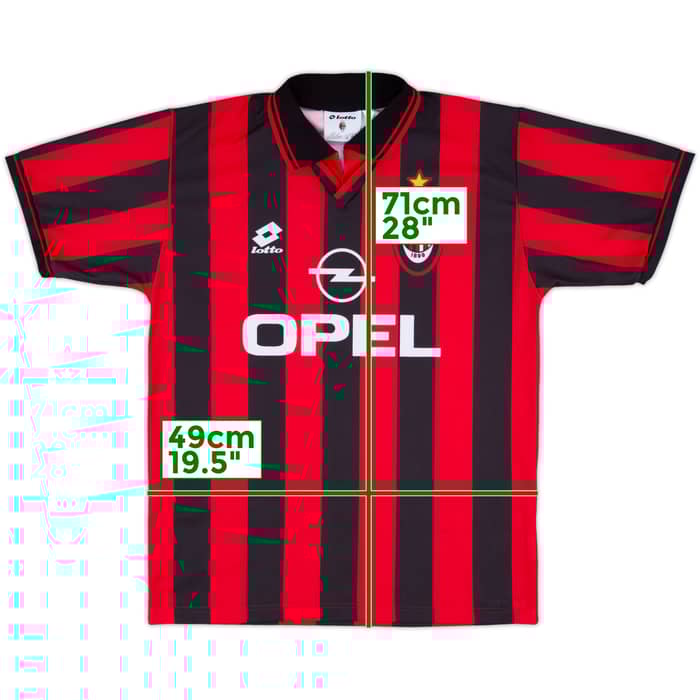 1996-97 AC Milan Basic Home Shirt - 8/10 - (L)
