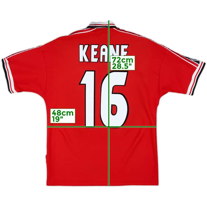 1998-00 Manchester United Home Shirt Keane #16 - 8/10 - (M)