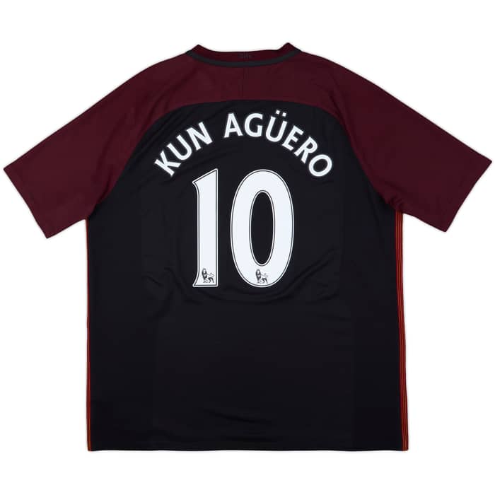 2016-17 Manchester City Away Shirt Kun Aguero #10 - 8/10 - (XL)