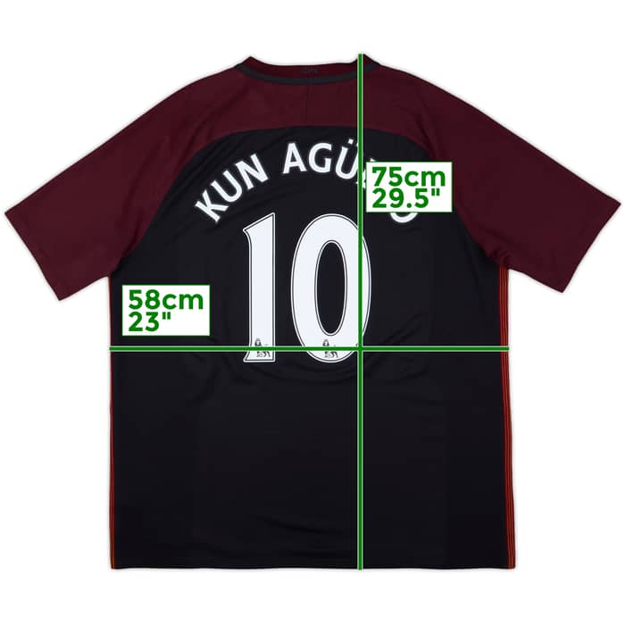2016-17 Manchester City Away Shirt Kun Aguero #10 - 8/10 - (XL)