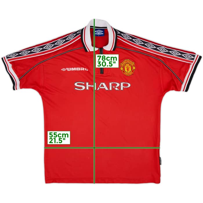 1998-00 Manchester United Home Shirt - 5/10 - (XL)