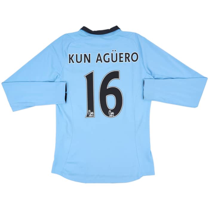 2012-13 Manchester City Home L/S Shirt Kun Aguero #16 - 6/10 - (M)
