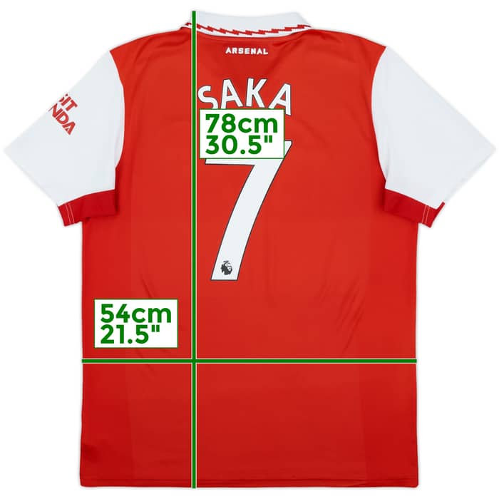 2022-23 Arsenal Home Shirt Saka #7 - 7/10 - (L)