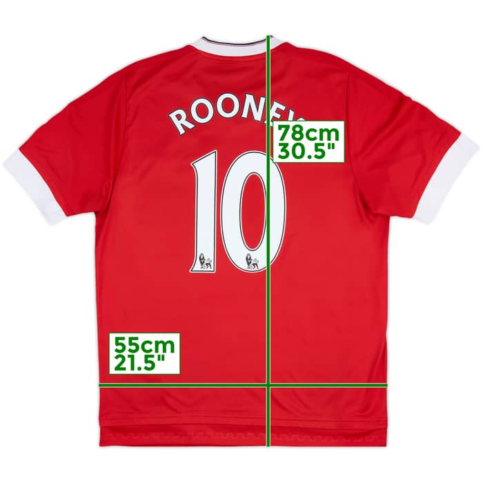 2015-16 Manchester United Home Shirt Rooney #10 - 6/10 - (L)