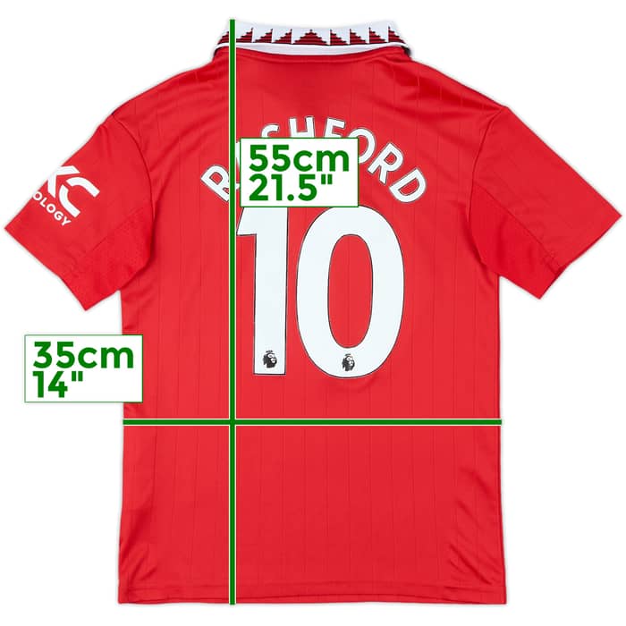 2022-23 Manchester United Home Shirt Rashford #10 - 8/10 - (S.Boys)