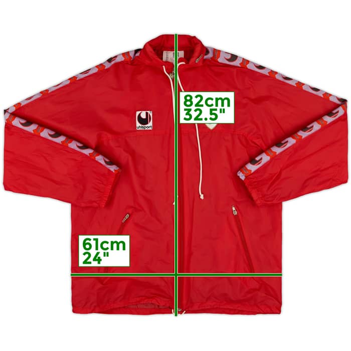 1992-93 Cremonese Uhlsport Hooded Rain Jacket - 6/10 - (L)