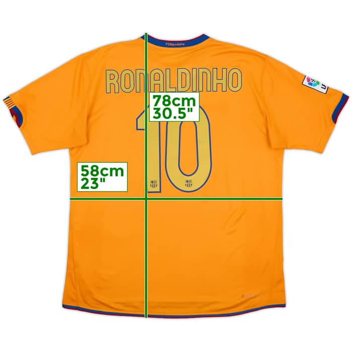 2006-08 Barcelona Away Shirt Ronaldinho #10 - 8/10 - (XL)